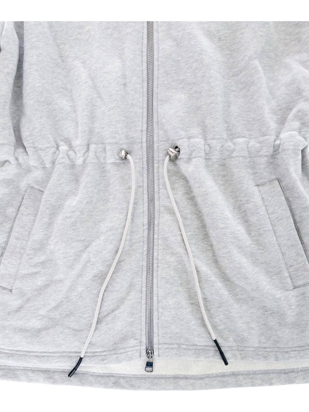 Varley Victoria Light Gray Zip-Up Hoodie with Drawstring Waist. Size Small - Picture 11 of 14